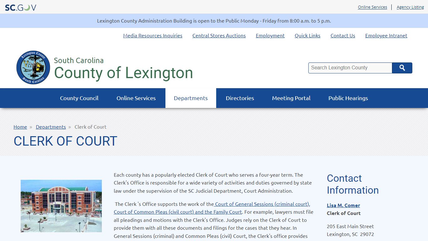Clerk of Court | County of Lexington - South Carolina
